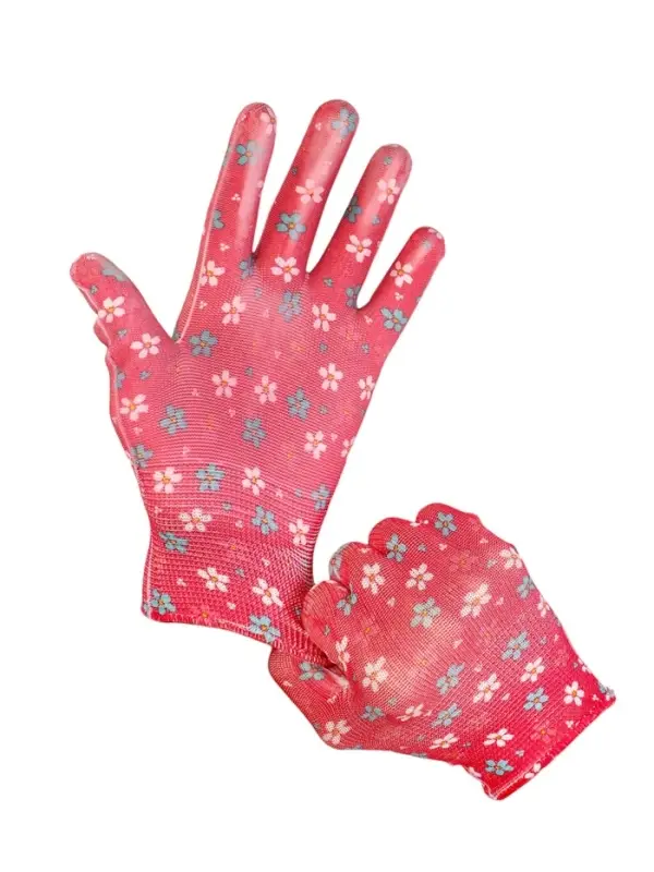 Перчатки нейлоновые, с ПВХ обливом, размер 8, МИКС, &laquo;Цветы&raquo;, Greengo
