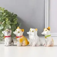 Сувенир полистоун "Котятки с рыбьими скелетами" набор 4 шт 4х5х6,5 см