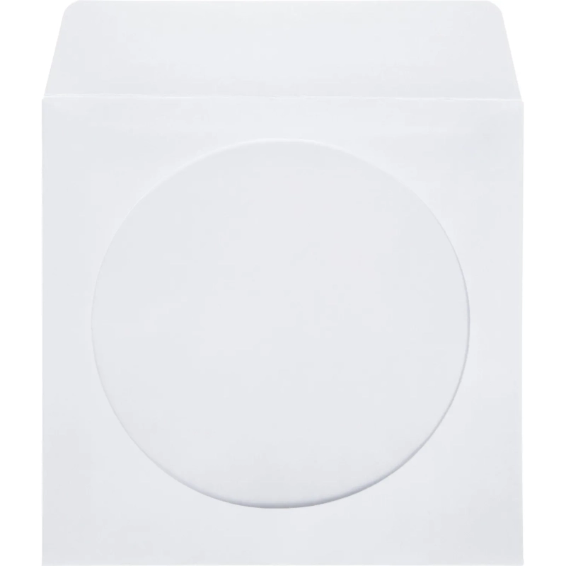 Конверт Белый CD декстрин 125х125 окно d100мм 25шт/уп/4573