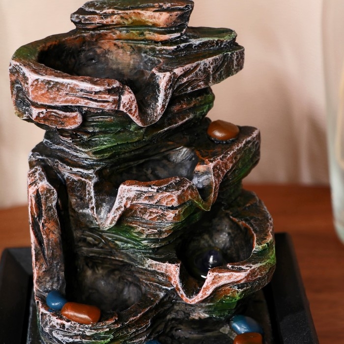 Фонтан Фонтан "Каменный водопад" 16х13х22 см (с подсветкой, без шарика)