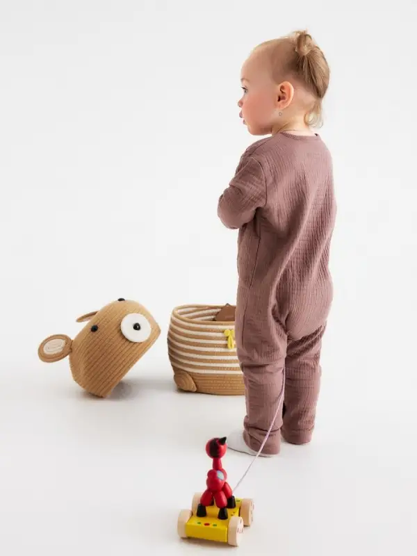 Корзина для игрушек SL Home &laquo;Медведь&raquo;, плетёная, ручной работы, 25&times;26&times;41 см, коричневая