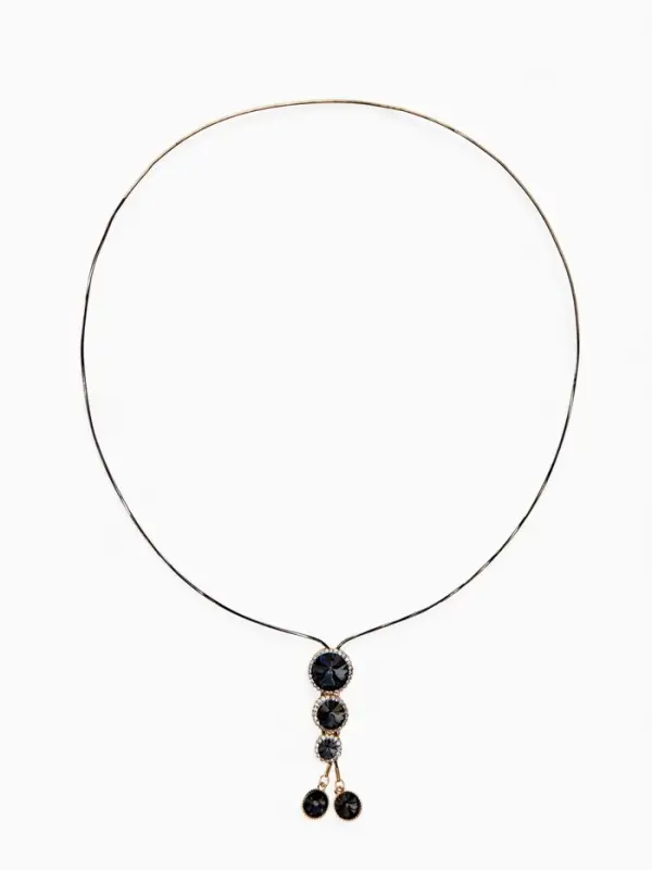 Кулон на цепочке &laquo;Оклахома&raquo;, L=85.5 см, серый в золоте