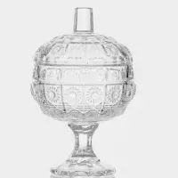 Сахарница, h=16.5 см, на ножке, стекло