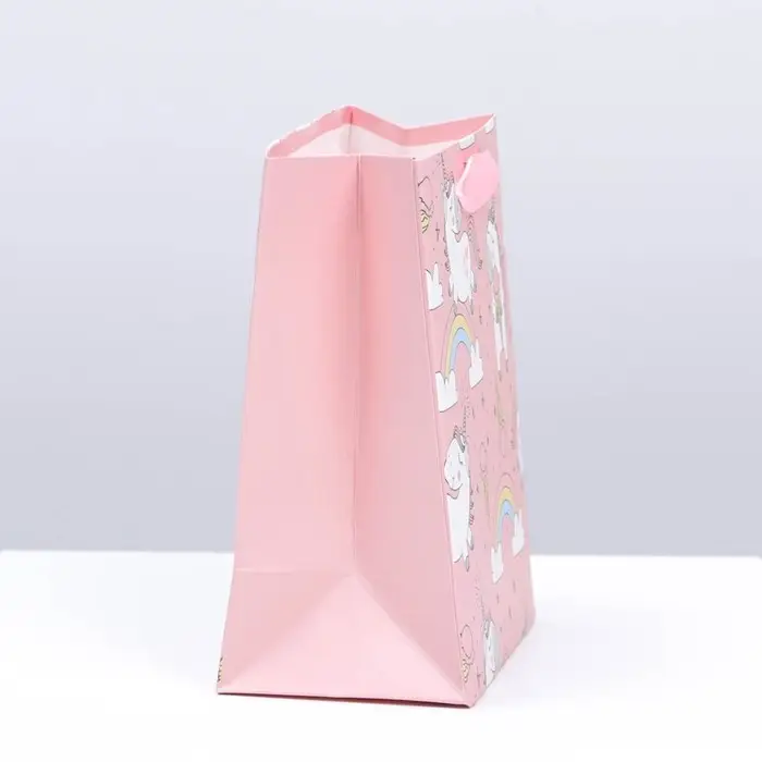 Пакет подарочный, упаковка, &laquo;Единорожки и радуга&raquo;, 20 х 16 х 8 см