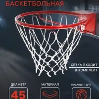 Корзина баскетбольная №7, d=450 мм, стандартная, с сеткой
