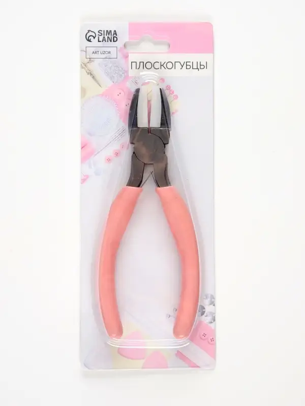 Плоскогубцы с нейлоновыми насадками, для рукоделия, 14&times;6.5 см, цвет серебряный/розовый