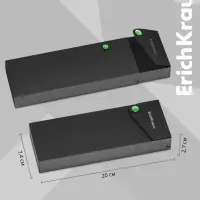 Пенал - футляр на кнопке ErichKrause Matt Accent, пластиковый, чёрный, МИКС