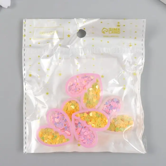 Декоративный элемент для творчества шейкер «Арт Узор. Сердечко с глиттером», акрил, 0.5×3.1×2.8 см