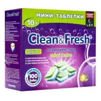 Таблетки для посудомоечных машин Clean&Fresh All in1 mini tabs, 100 шт.