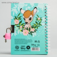 Записная книжка на замочке А6, "Бэмби", 50 листов, Disney