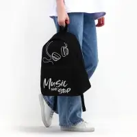 Рюкзак школьный, отдел на молнии, наружный карман, чёрный