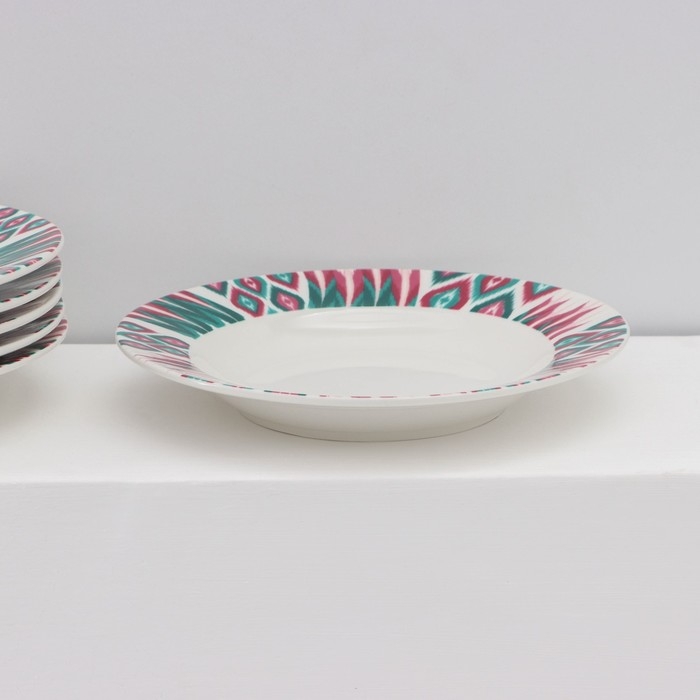 Набор тарелок фарфоровых Доляна Askım, 18 предметов: 6 тарелок d=20 см, 6 тарелок d=25 см, 6 тарелок глубоких 340 мл Набор тарелок фарфоровых Доляна Askım, 18 предметов: 6 тарелок d=20 см, 6 тарелок d=25 см, 6 тарелок глубоких 340 мл