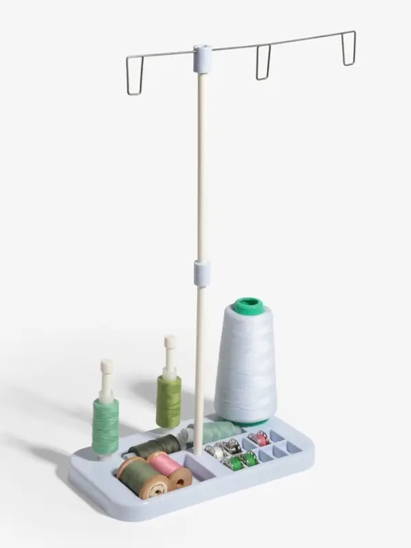 Органайзер-стойка для ниток, на подставке, 20.7&times;10.8&times;36.5 см, голубой, белый
