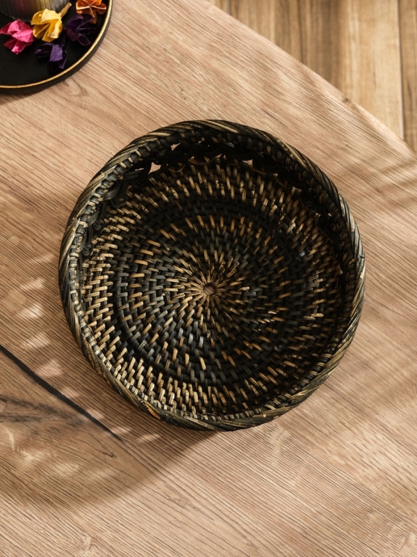 Корзинка плетеная ротанг, 22х22х6 см