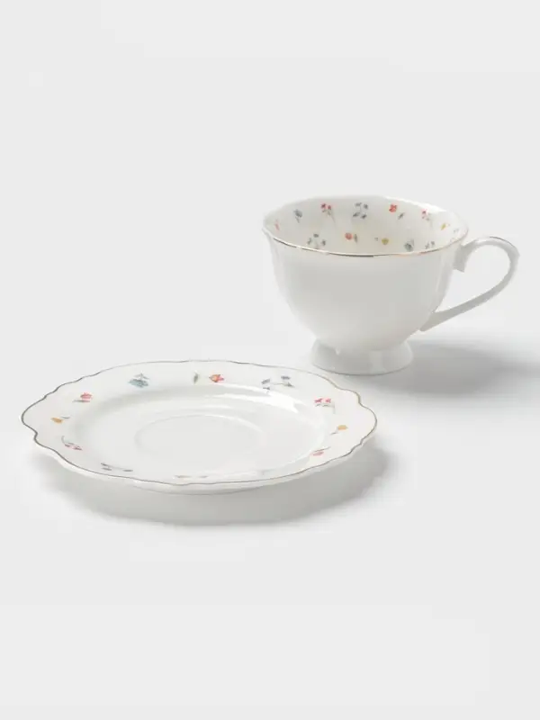 Чайная пара WY Flowers song, фарфор, 220 мл, белая