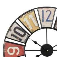 Часы настенные интерьерные &laquo;Номера&raquo;, серия: Лофт, дерево, металл, бесшумные, плавный ход, d=50 см, от батарейки 1&times;АА