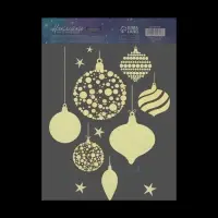 Наклейки новогодние, интерьерные со светящимся слоем «Новогодние игрушки», 21 х 29,7 х 0,1 см
