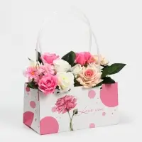 Пакет влагостойкий для цветов Love you, 24&times;12&times;12 см