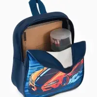 Рюкзак детский 20,5*9*24, отд на молнии,машина т-синий