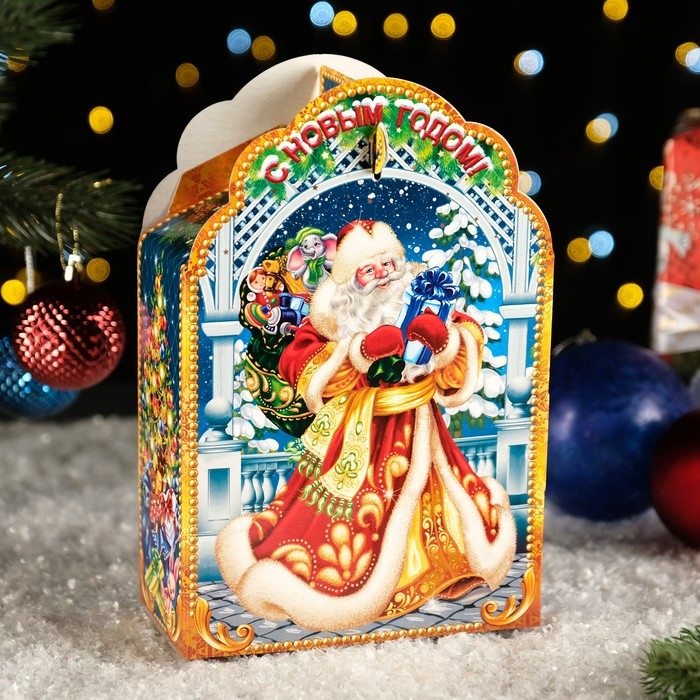 Новый год. Подарочная коробка "Наряди Деда Мороза", 17 х 8 х 28см.