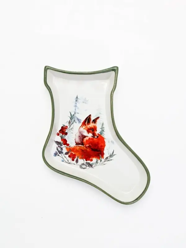Блюдо новогоднее &laquo;Лисичка&raquo;, 20&times;15.5&times;3 см, ручная работа