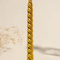 Набор свечей витых, 2.3&times;24.5 см, 5 ч, 50 г, 2 шт., золотой, в подарочной коробке