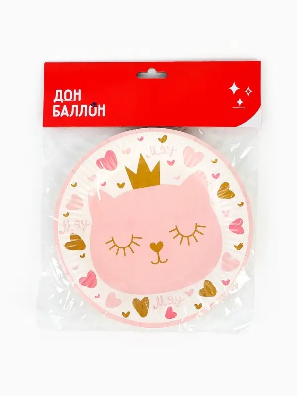 Тарелки (7''/18 см) Котенок Принцесса, 6 шт.