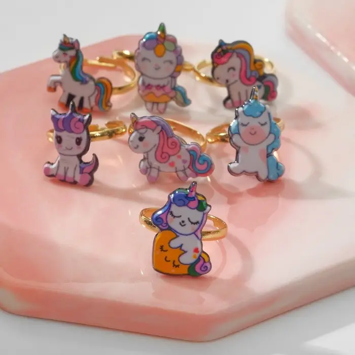 Кольцо детское Выбражулька «Единороги», форма МИКС, цветное, безразмерное Кольцо детское Выбражулька «Единороги», форма МИКС, цветное, безразмерное