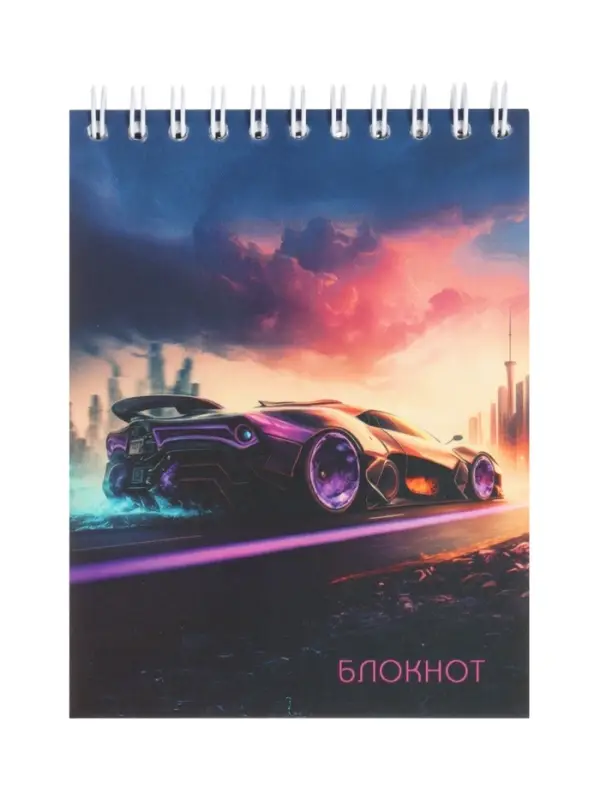 Блокнот на гребне А6 в клетку, 80 листов &laquo;Спортивное авто&raquo;, 60 г/м&sup2;