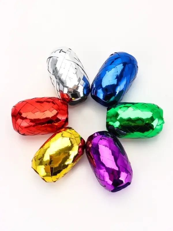 Лента упаковочная глянцевая, ассорти, набор 6 шт., 0.5 см &times; 10 м