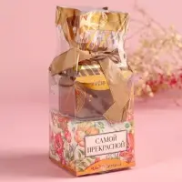 Подарочный набор «Самой прекрасной»: крем-мёд с черникой 120 г., чай 50 г. Подарочный набор «Самой прекрасной»: крем-мёд с черникой 120 г., чай 50 г.