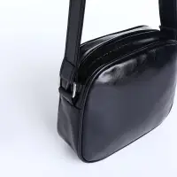 Сумка женская кросс-боди на молнии, 19&times;7&times;18 см, чёрная