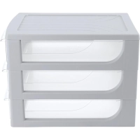 Бокс с выдвижными лотками А4 260х368х265мм 3выдв.отд, светло-сер. 433223930