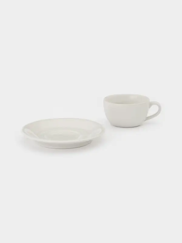 Чайная пара &laquo;Премиум&raquo;, 200 мл, фарфор, белая