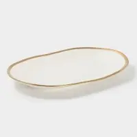 Блюдо сервировочное Magistro Poursephona, 37&times;24 см, фарфор, бежевое