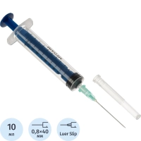 Шприц 3-комп. однораз. 10мл LS 21G(0,8х40) прил. 100шт/уп MedAim