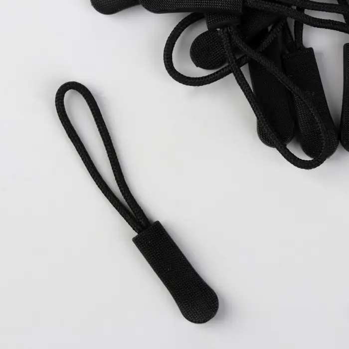 Пуллер для молнии, 2.5 см, 6×0.8 см, 10 шт., чёрный Пуллер для молнии, 2.5 см, 6×0.8 см, 10 шт., чёрный