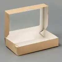 Контейнер навынос, с окном, крафт, МИКС, 20×12×4 см