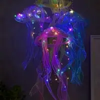Набор светящихся медуз 4 шт ночник LED RGB 3хAG13 20х20х50 см