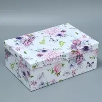 Набор коробок 10 в 1, упаковка подарочная, &laquo;Цветы&raquo;, 12&times;7&times;4 - 32.5&times;20&times;12.5 см