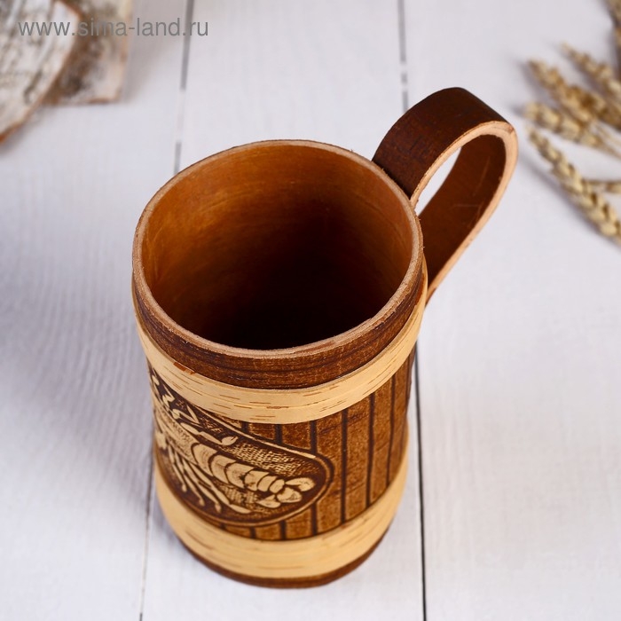 Кружка Кружка "Рак", 500 мл, береста