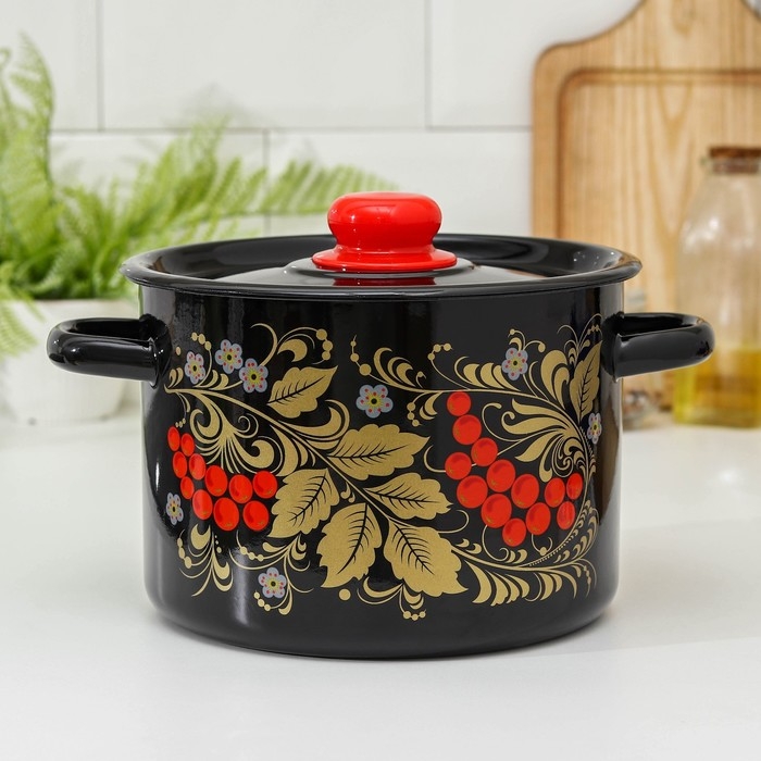 Кастрюля эмалированная «Рябина», 4,5 л