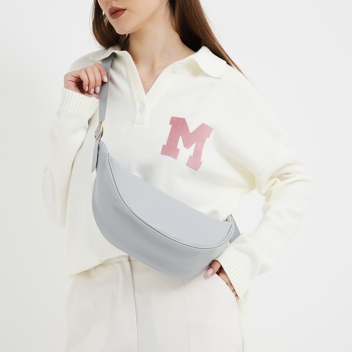 Сумка женская из искусственной кожи NAZAMOK, 28х15 см, серый цвет Сумка женская из искусственной кожи NAZAMOK, 28х15 см, серый цвет