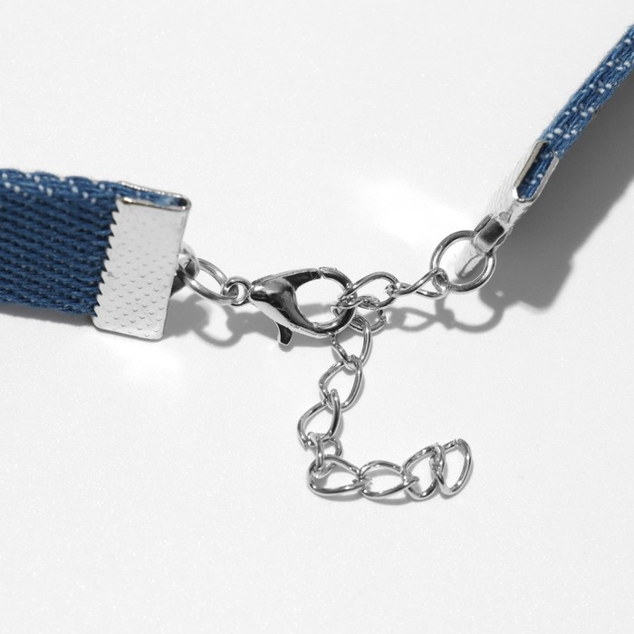 Чокер «Джинс» цветок кружево, цвет бело-синий, 36 см Чокер «Джинс» цветок кружево, цвет бело-синий, 36 см