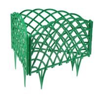 Ограждение декоративное, 34 × 270 см, 6 секций, пластик, зелёное, «Диадема»