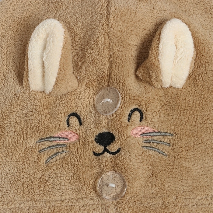 Полотенце-чалма для сушки волос Этель Полотенце-чалма для сушки волос Этель "Милашка", цвет коричневый, 65х25 см, 100% п/э