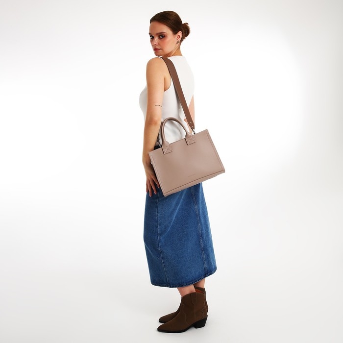 Сумка женская TEXTURA, тоут, средний размер, цвет бежевый Сумка женская TEXTURA, тоут, средний размер, цвет бежевый