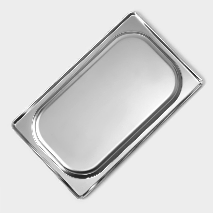 Гастроемкость 1/4 из нержавеющей стали, 20 мм, 26,4×16×2 см, толщина 0,8 мм Гастроемкость 1/4 из нержавеющей стали, 20 мм, 26,4×16×2 см, толщина 0,8 мм