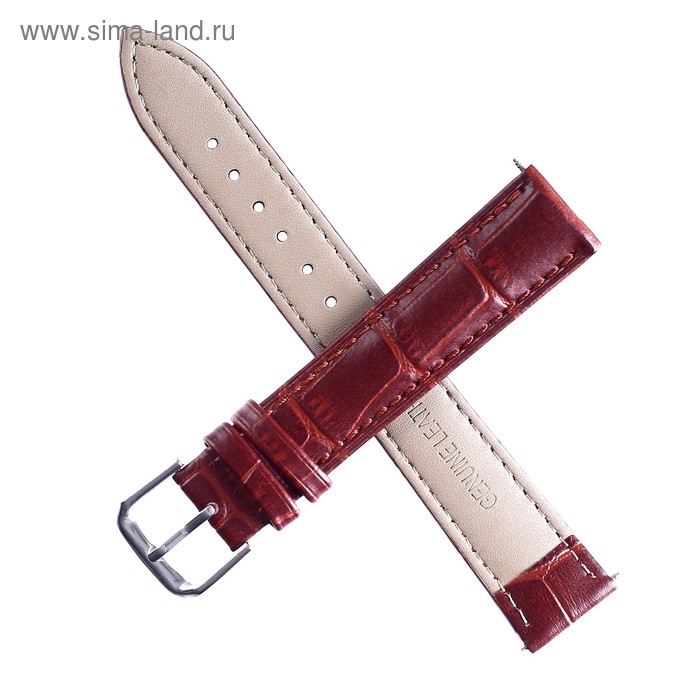 Ремешок для часов Ремешок для часов "Соломон", 20 мм, натуральная кожа, l-20 см, коричневый 43943