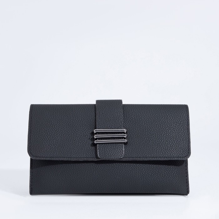 Сумка-клатч на магните, длинный ремень, цвет чёрный Сумка-клатч на магните, длинный ремень, цвет чёрный